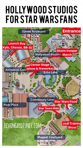 Map of Star Wars Stuff at Hollywood Studios