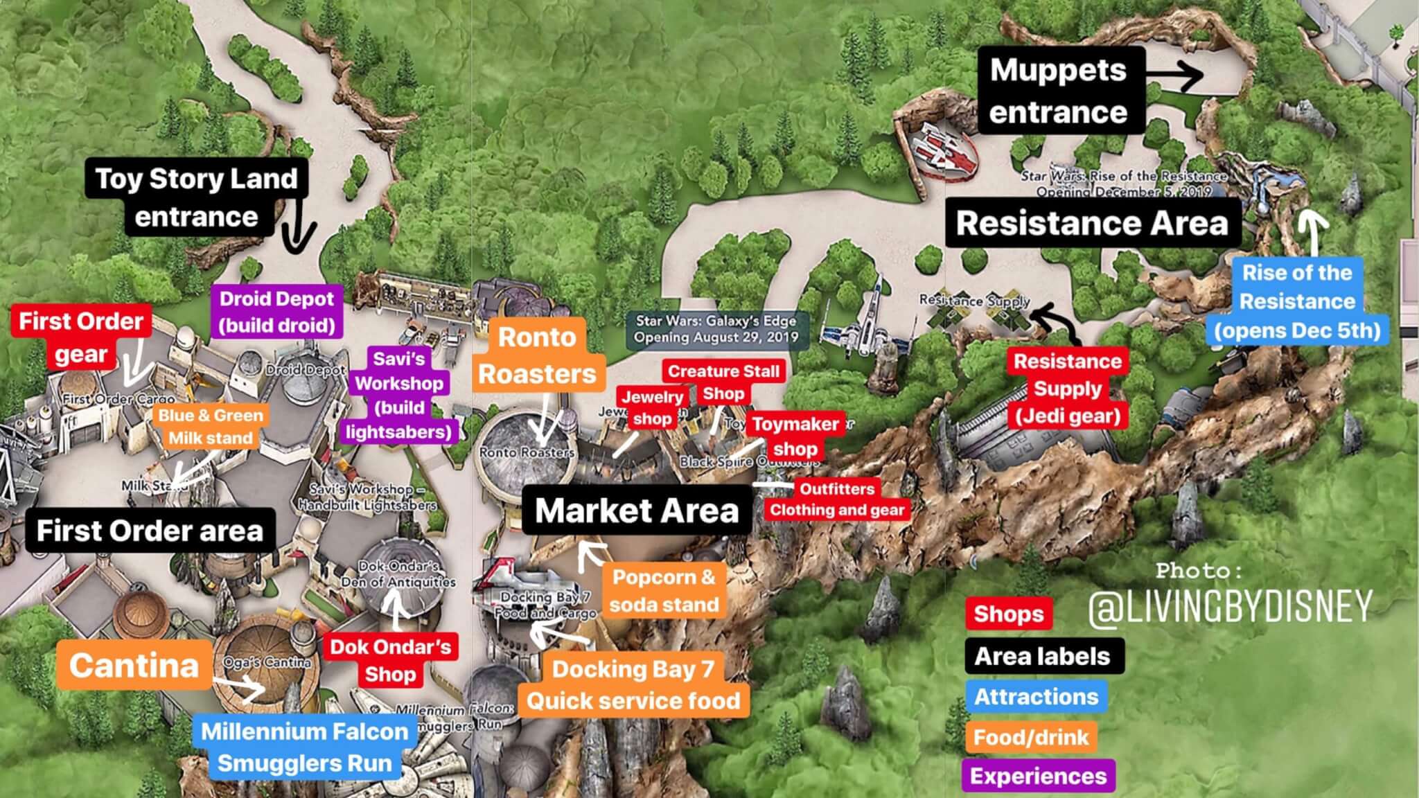 2019 Disney’s Hollywood Studio Star Wars Galaxy Edge Opening Day Park Map 