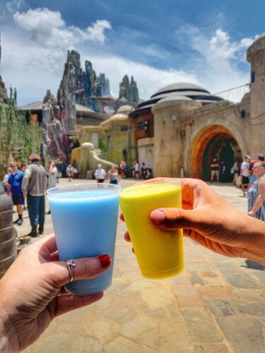 BLUE AND GREEN MILK STAR WARS GALAXY'S EDGE IN WALT DISNEY WORLD
