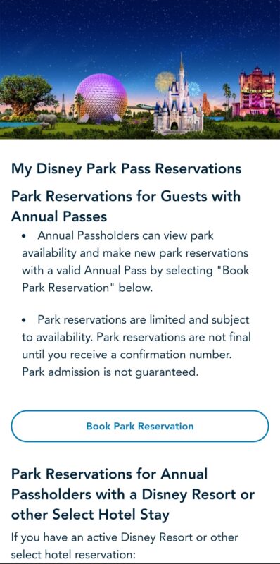 Making a Park Pass Reservation - 407&Beyond Vacation Co.
